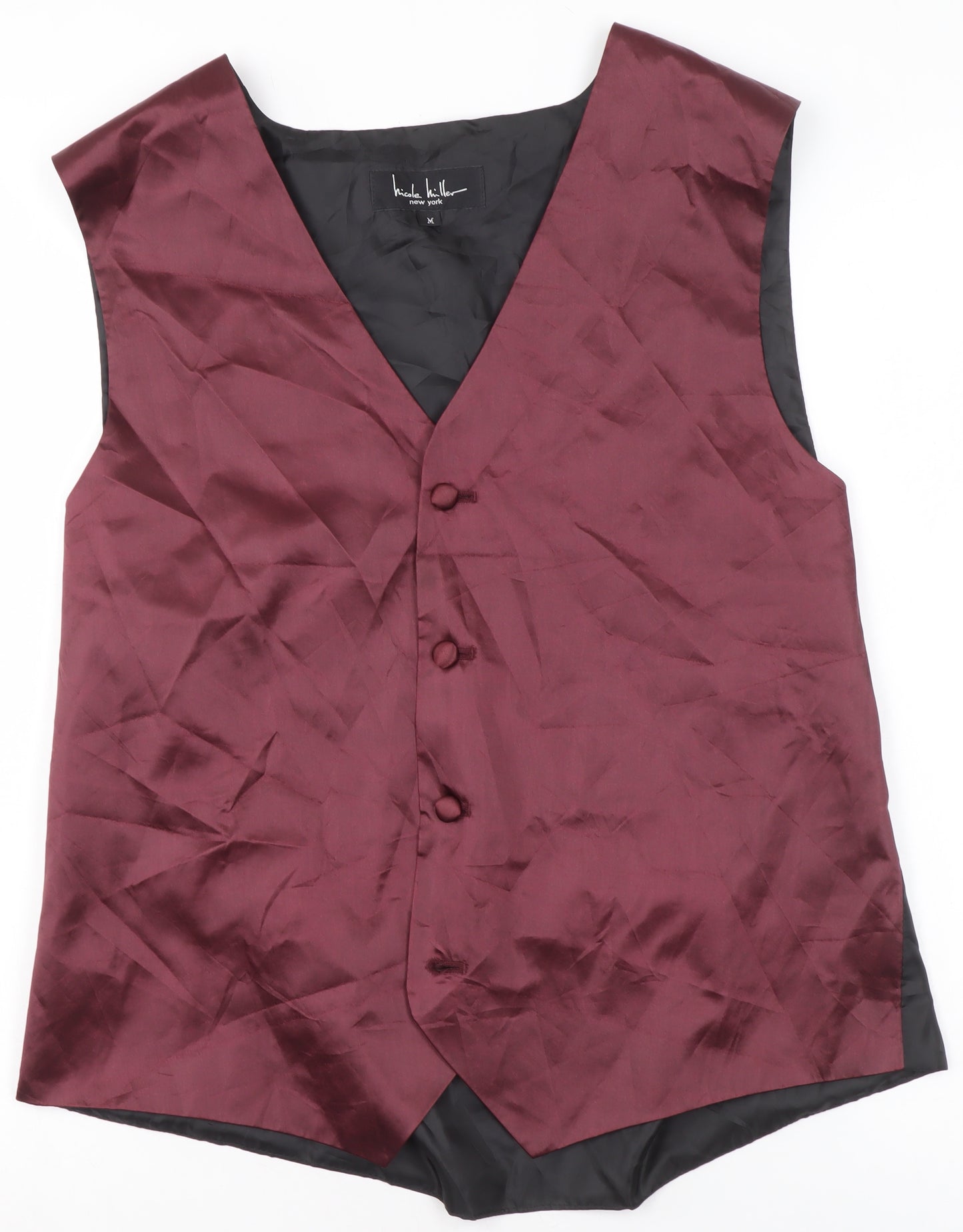 Nicole Miller New York Women Burgundy Suit Waistcoat M Classic Fit