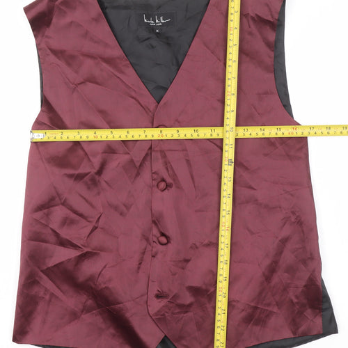 Nicole Miller New York Women Burgundy Suit Waistcoat M Classic Fit