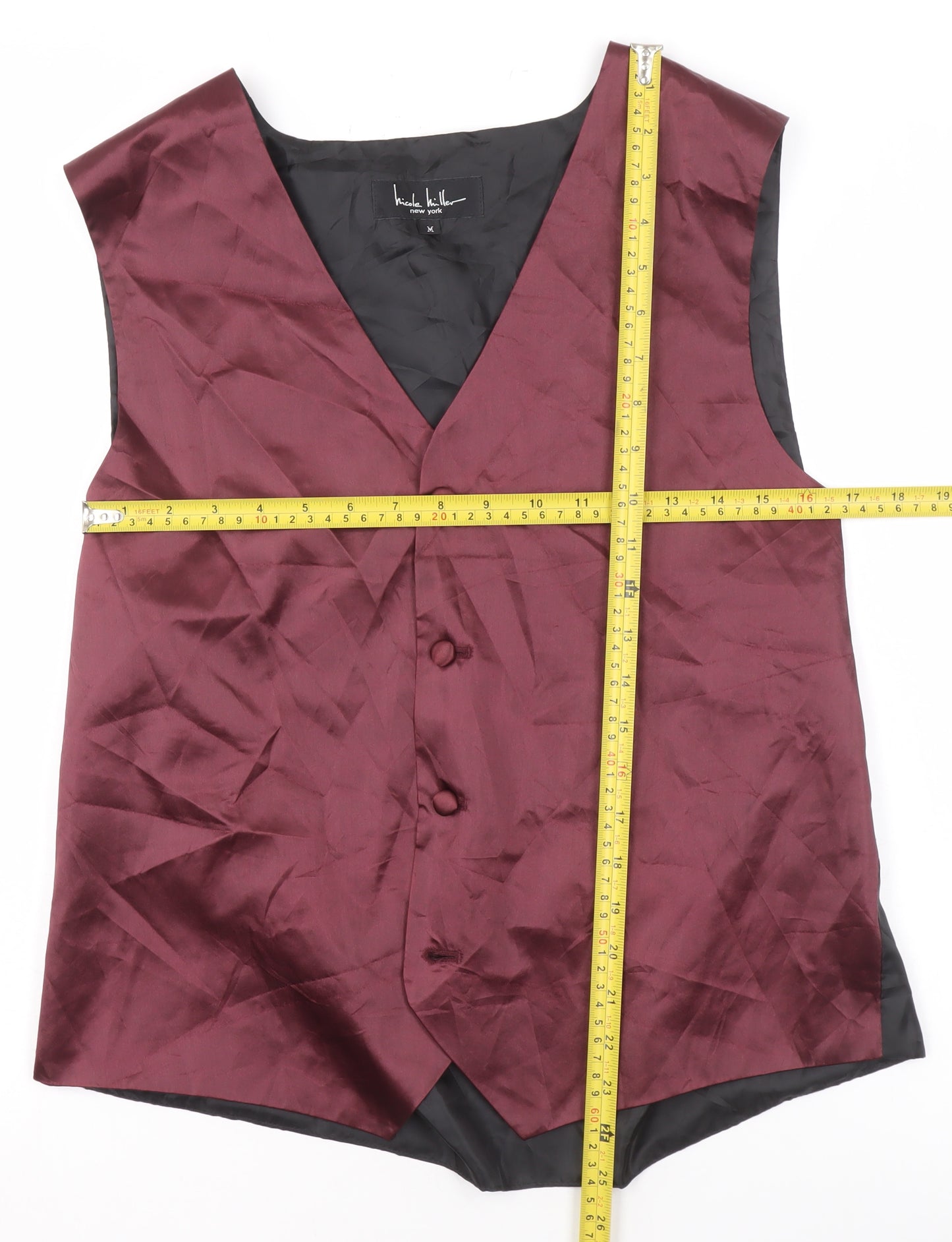 Nicole Miller New York Women Burgundy Suit Waistcoat M Classic Fit