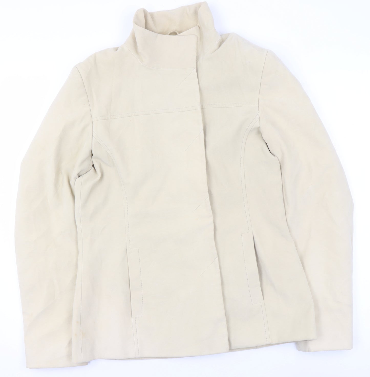 Dorothy Perkins Women’s Beige Cotton Blend Mid-Length Jacket UK 12