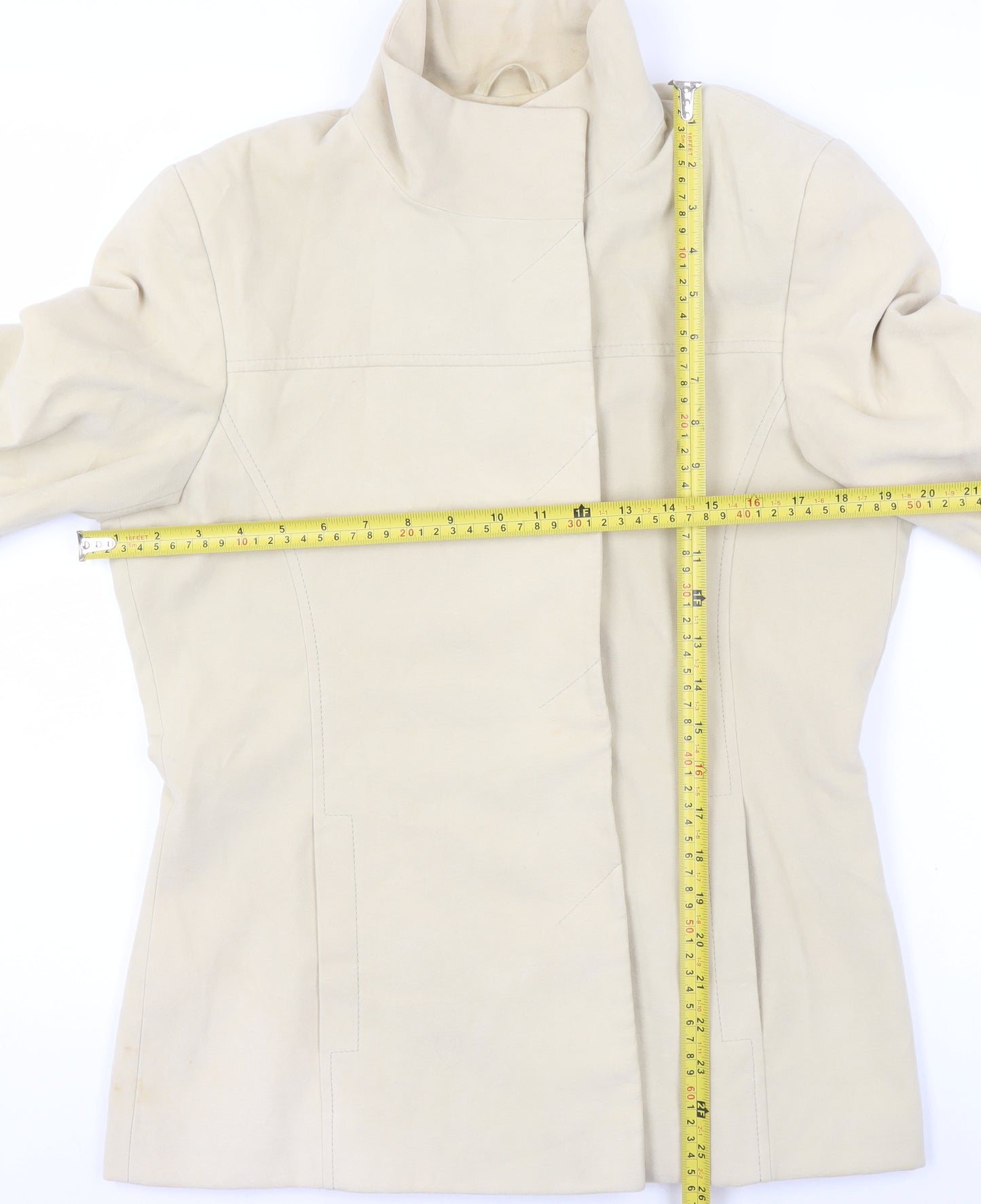 Dorothy Perkins Women’s Beige Cotton Blend Mid-Length Jacket UK 12