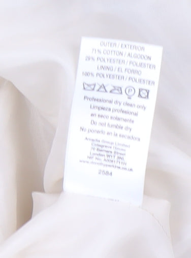 Dorothy Perkins Women’s Beige Cotton Blend Mid-Length Jacket UK 12