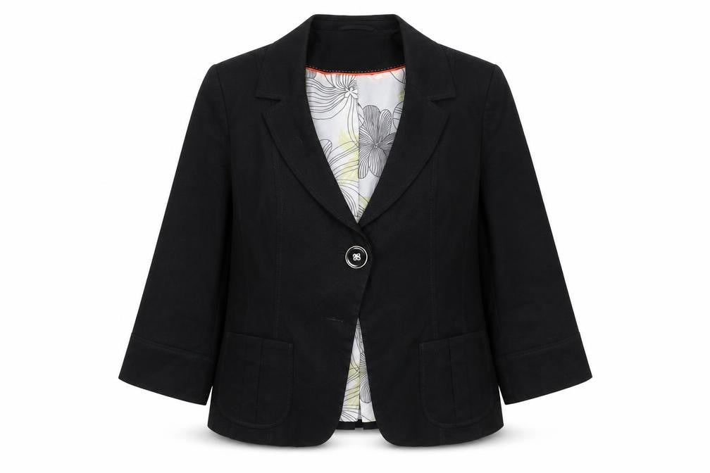 Front view of George Women's Black Blazer UK 18 Regular Fit One Button Lined Jacket