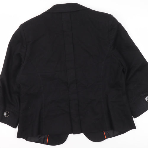 George Women's Black Blazer UK 18 Regular Fit One Button Lined Jacket