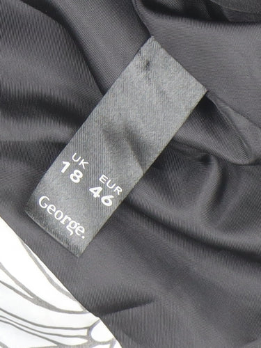 George Women's Black Blazer UK 18 Regular Fit One Button Lined Jacket
