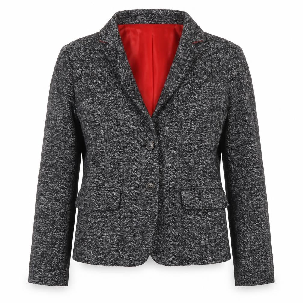Front view of Gap Women’s Grey Wool Blend Modern Blazer UK 6 Classic Style