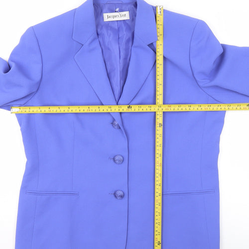 Jacques Vert Women Blue Size 16 Classic Single-Breasted Blazer