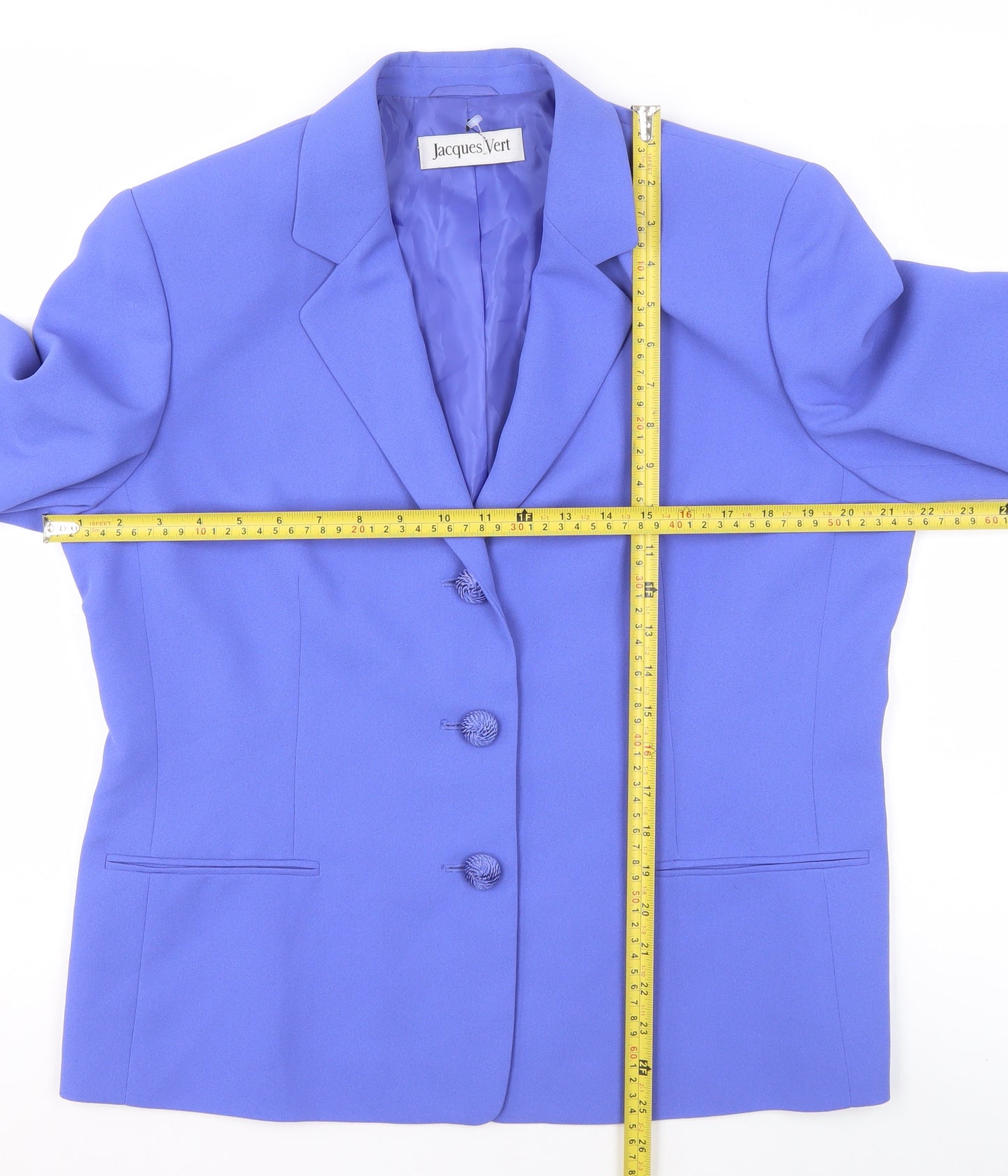 Jacques Vert Women Blue Size 16 Classic Single-Breasted Blazer