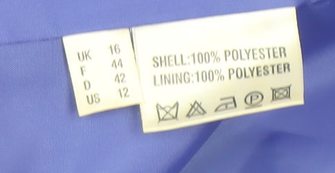 Jacques Vert Women Blue Size 16 Classic Single-Breasted Blazer