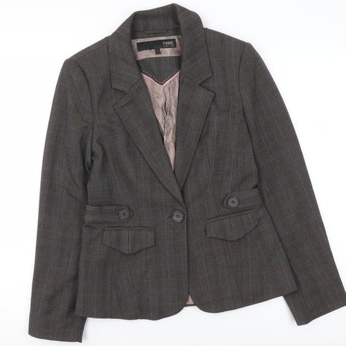 Next Petite Brown Check Tailored Blazer Size 8 Women’s Jacket