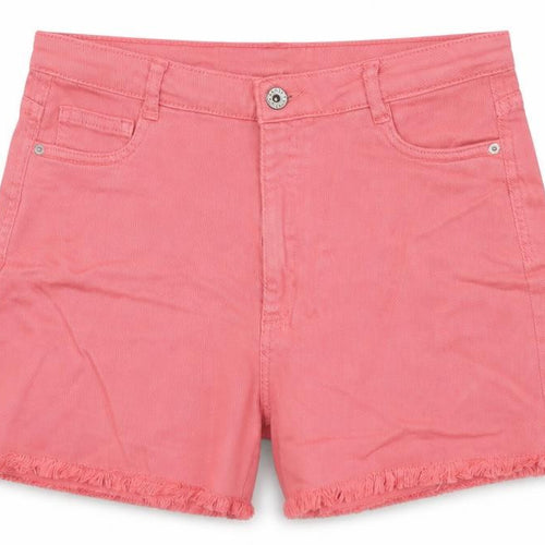 Mayoral Teens Pink Size 18 High-Rise Cut-Off Cotton Stretch Shorts