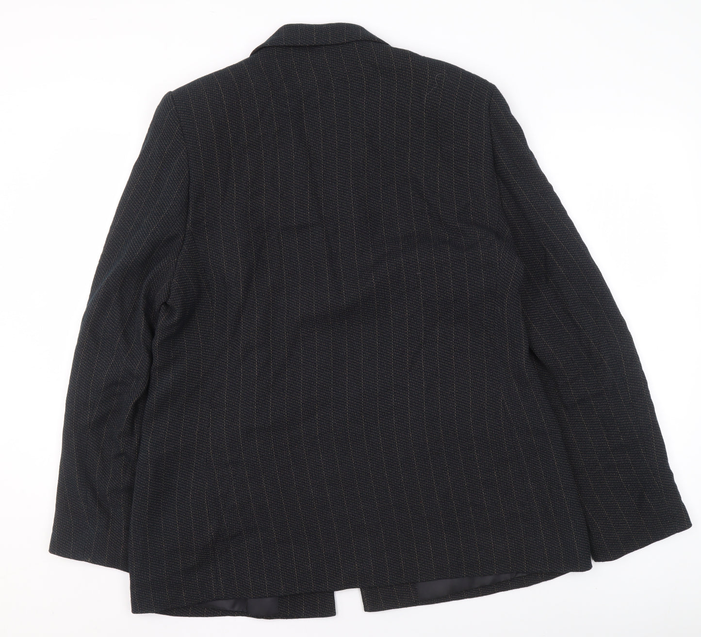 Klass Collection Women Black Pinstripe Blazer Size 16 Regular Fit Jacket