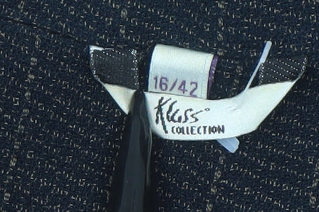 Klass Collection Women Black Pinstripe Blazer Size 16 Regular Fit Jacket