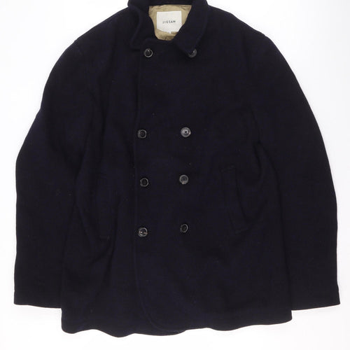 Jigsaw Women's Black Wool Cape Coat XL Classic Mid-Length