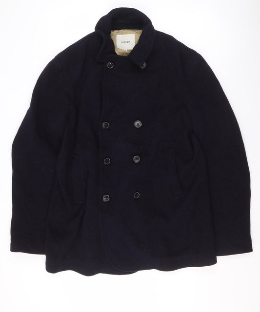 Jigsaw Women's Black Wool Cape Coat XL Classic Mid-Length