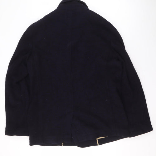 Jigsaw Women's Black Wool Cape Coat XL Classic Mid-Length