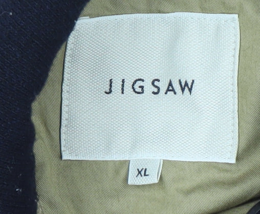 Jigsaw Women's Black Wool Cape Coat XL Classic Mid-Length