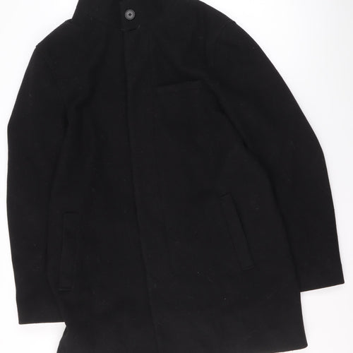 Marks and Spencer Womens Black Wool Blend Overcoat L