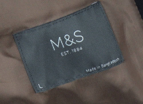 Marks and Spencer Womens Black Wool Blend Overcoat L