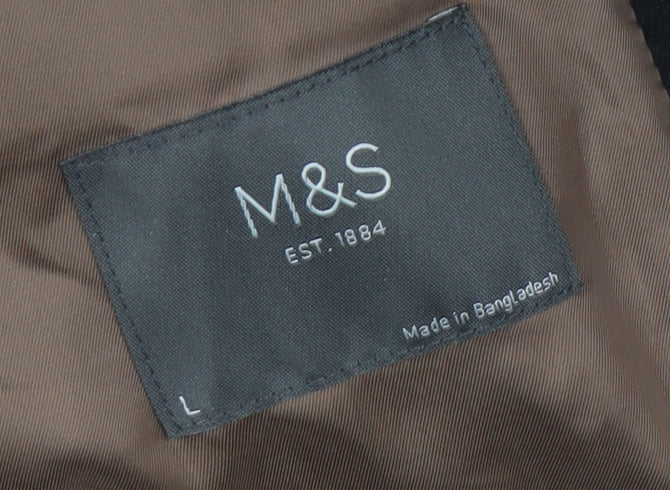 Marks and Spencer Womens Black Wool Blend Overcoat L