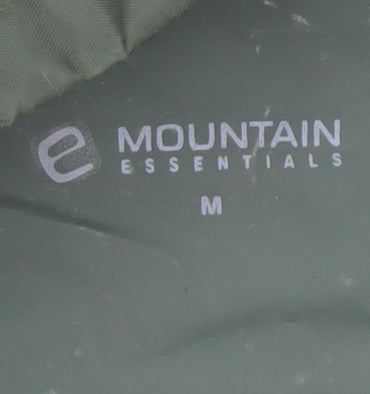 Mountain Essentials Men’s Green Hooded Rain Jacket Size M Water Resistant