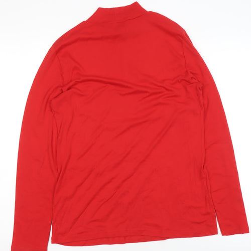 Dorothy Perkins Womens Red Roll Neck Long Sleeve Jersey Top Size 16