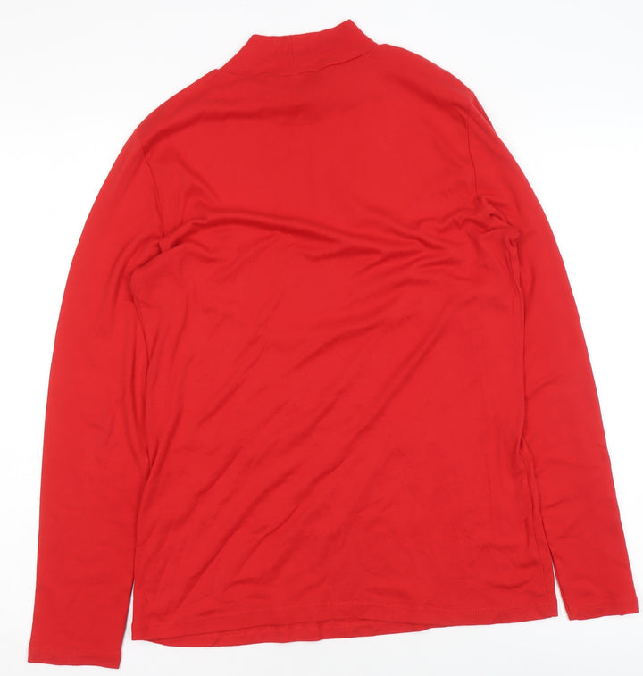 Dorothy Perkins Womens Red Roll Neck Long Sleeve Jersey Top Size 16