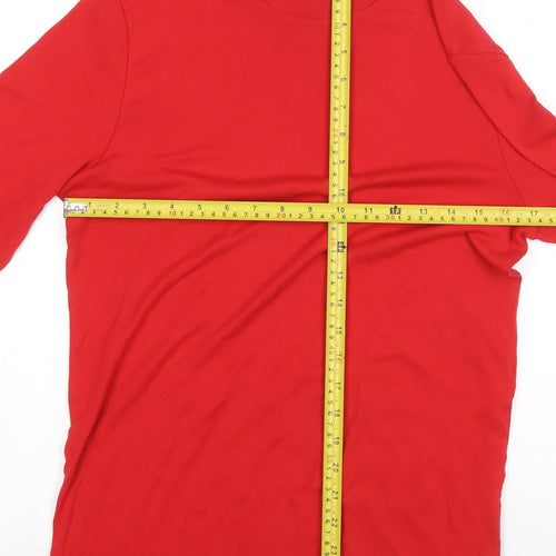 Dorothy Perkins Womens Red Roll Neck Long Sleeve Jersey Top Size 16