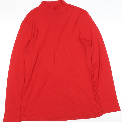 Dorothy Perkins Womens Red Roll Neck Long Sleeve Jersey Top Size 16