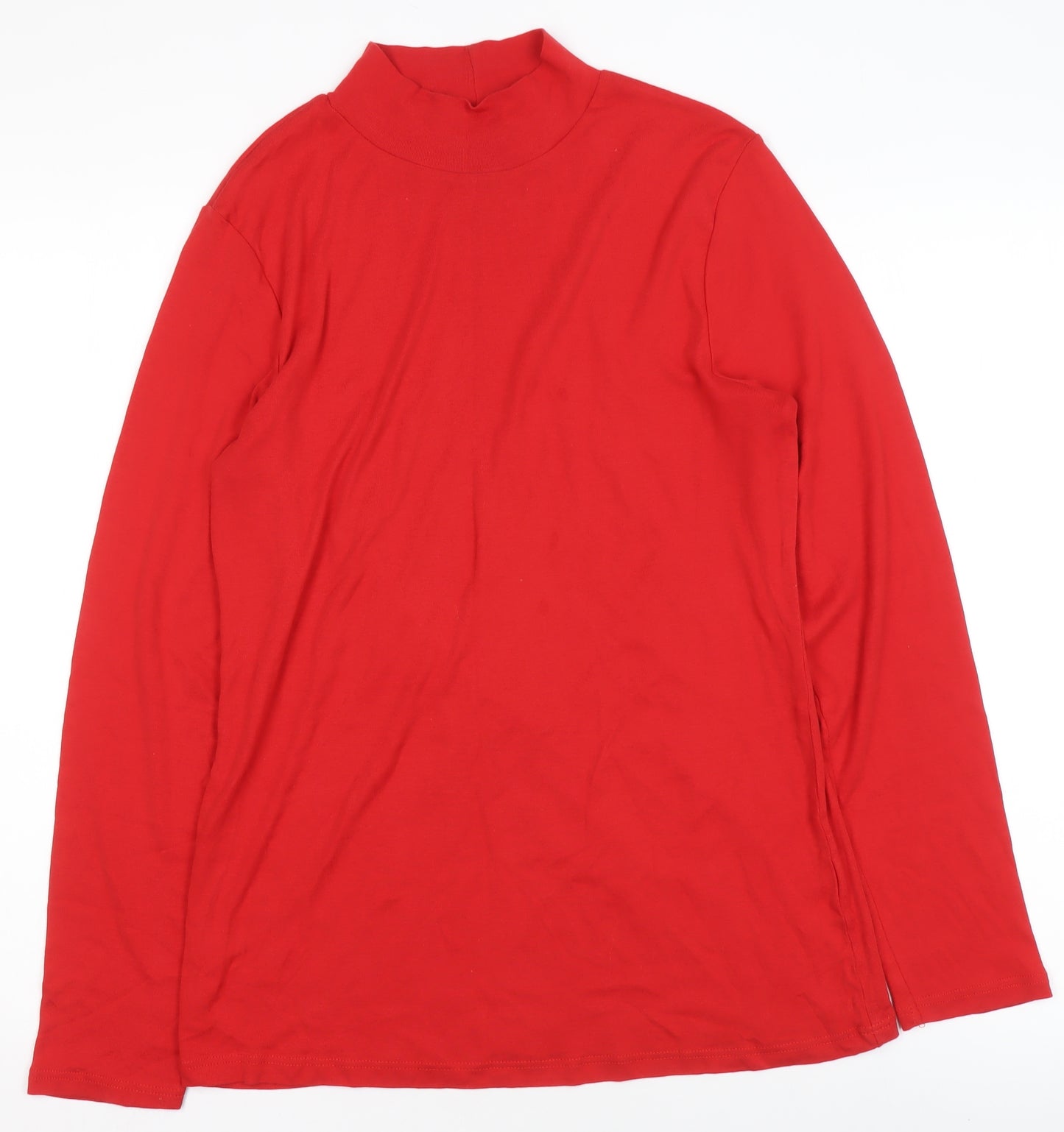 Dorothy Perkins Womens Red Roll Neck Long Sleeve Jersey Top Size 16