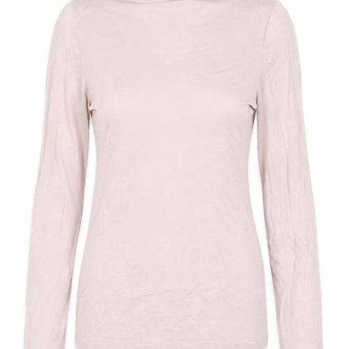 H&M Women Pink Roll Neck Long Sleeve Stretch Jersey Top Size 6