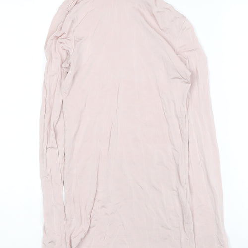 H&M Women Pink Roll Neck Long Sleeve Stretch Jersey Top Size 6