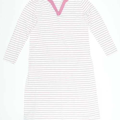 Bella di Notte Women Pink Striped Cotton T-Shirt Dress Size 12