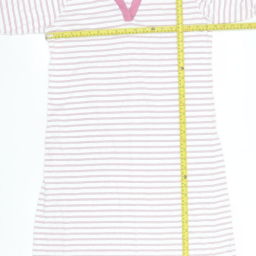 Bella di Notte Women Pink Striped Cotton T-Shirt Dress Size 12