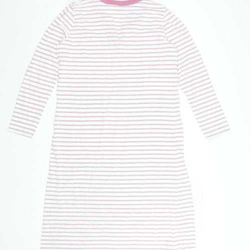 Bella di Notte Women Pink Striped Cotton T-Shirt Dress Size 12