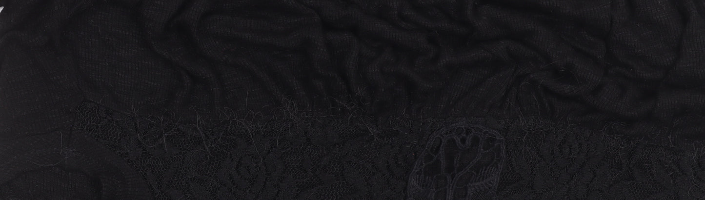 Hippie Rose Women’s Black Lace Detail Bohemian Blouse L