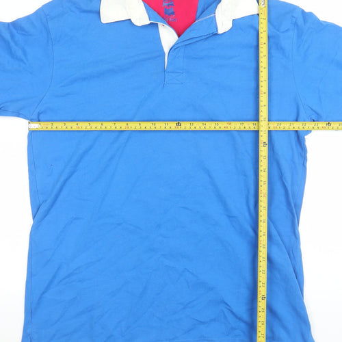 Old Salt Men's Blue Long Sleeve Rugby Polo Shirt 2XL Cotton