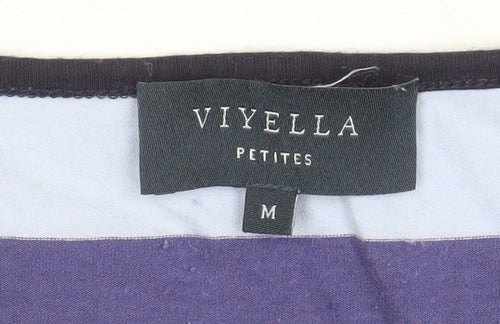 Viyella Petites Women's Multicoloured Striped Cotton 3/4 Sleeve T-Shirt M