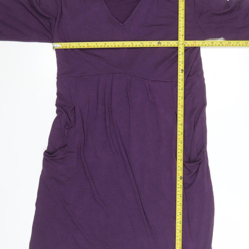 Kaliko Women's Purple Jersey V-Neck Knee Length Dress Size 6