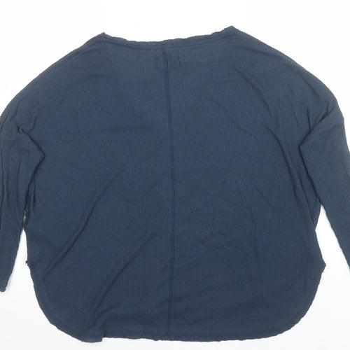 Urban Outfitters Women's Blue V-Neck Long Sleeve Relaxed Top XS