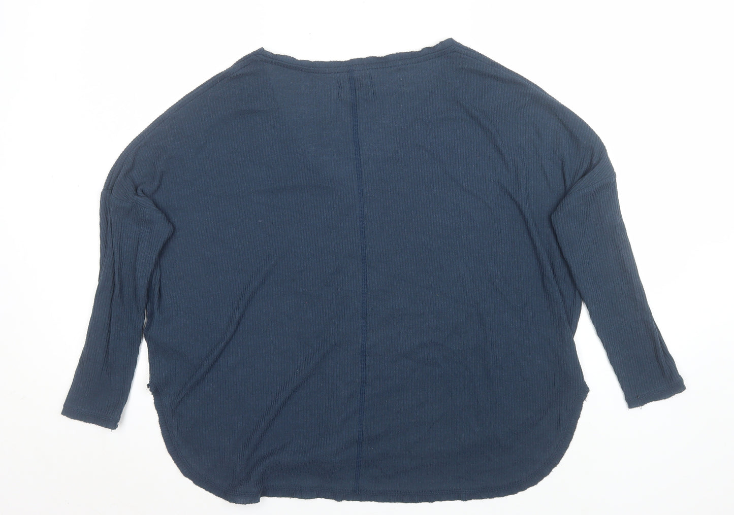 Urban Outfitters Women's Blue V-Neck Long Sleeve Relaxed Top XS