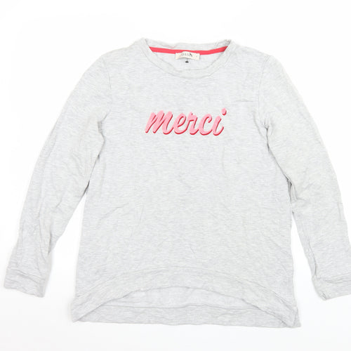 Oasis Womens Grey Merci Long Sleeve Casual T-Shirt Size M