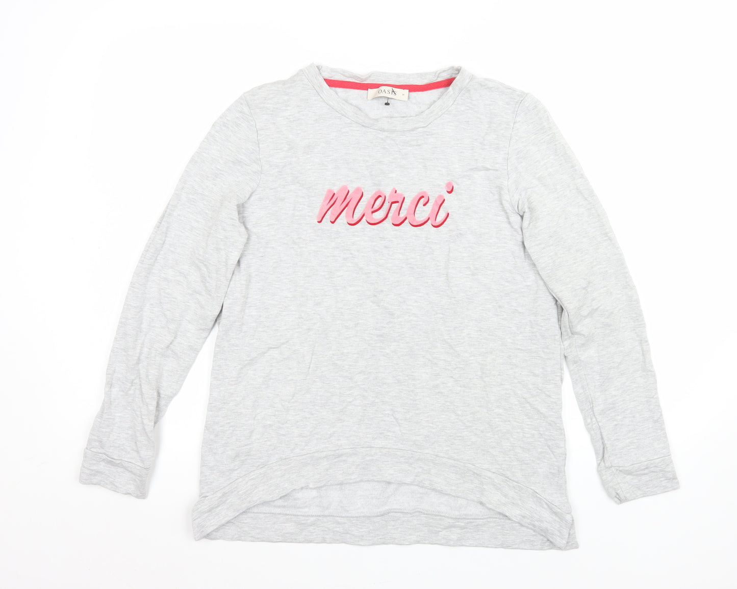 Oasis Womens Grey Merci Long Sleeve Casual T-Shirt Size M