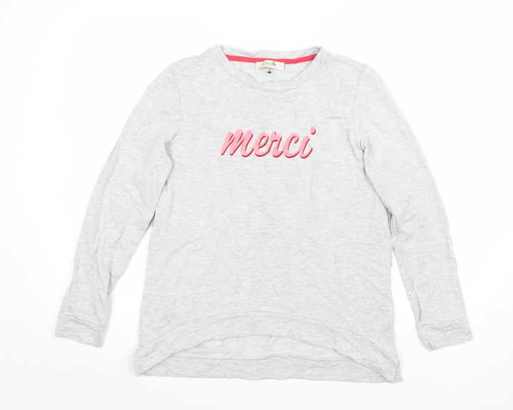Oasis Womens Grey Merci Long Sleeve Casual T-Shirt Size M