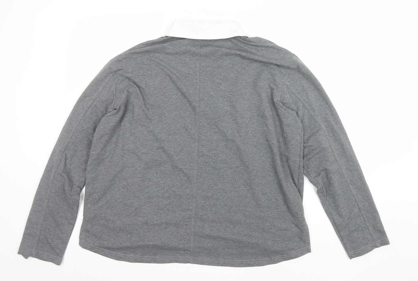 NESAA Women Grey Collared Long Sleeve Button-Up Top M