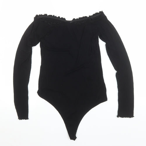 ASOS Women’s Black Off Shoulder Long Sleeve Bodysuit UK 12
