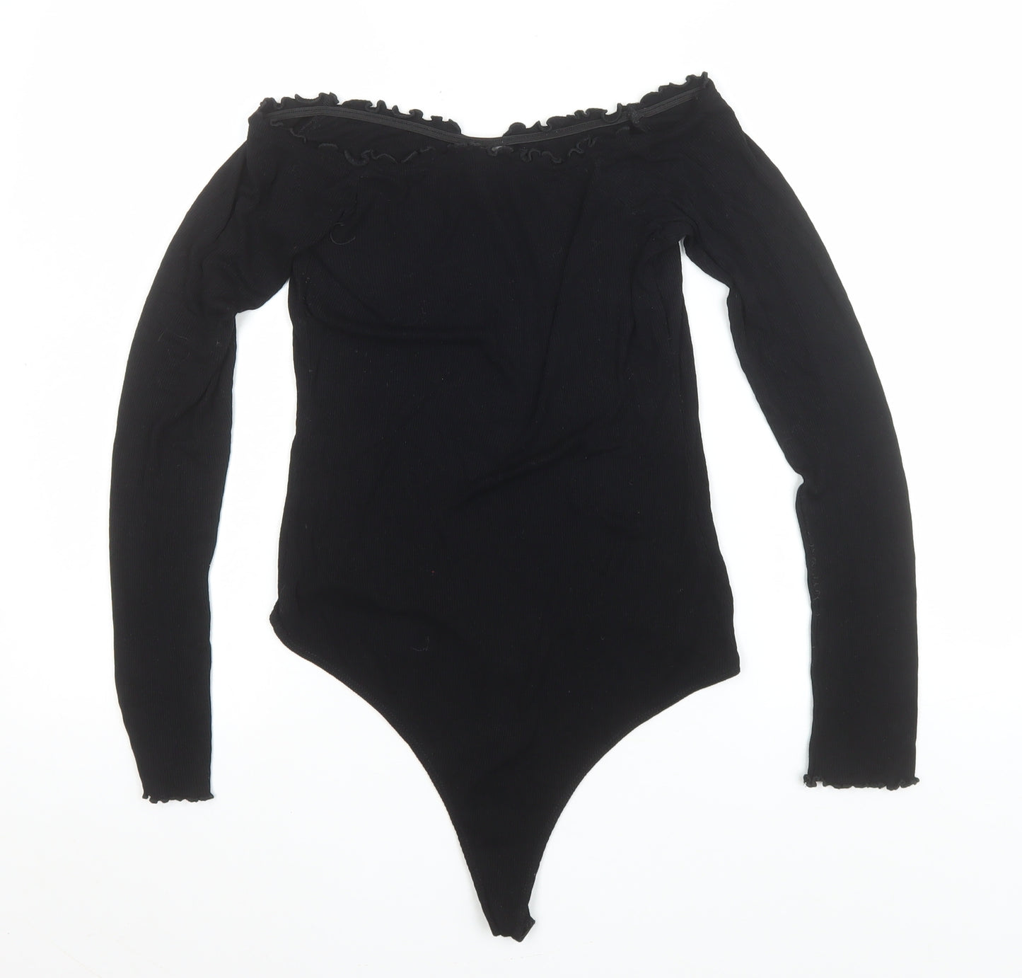 ASOS Women’s Black Off Shoulder Long Sleeve Bodysuit UK 12