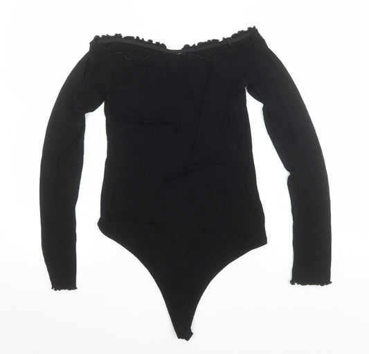 ASOS Women’s Black Off Shoulder Long Sleeve Bodysuit UK 12