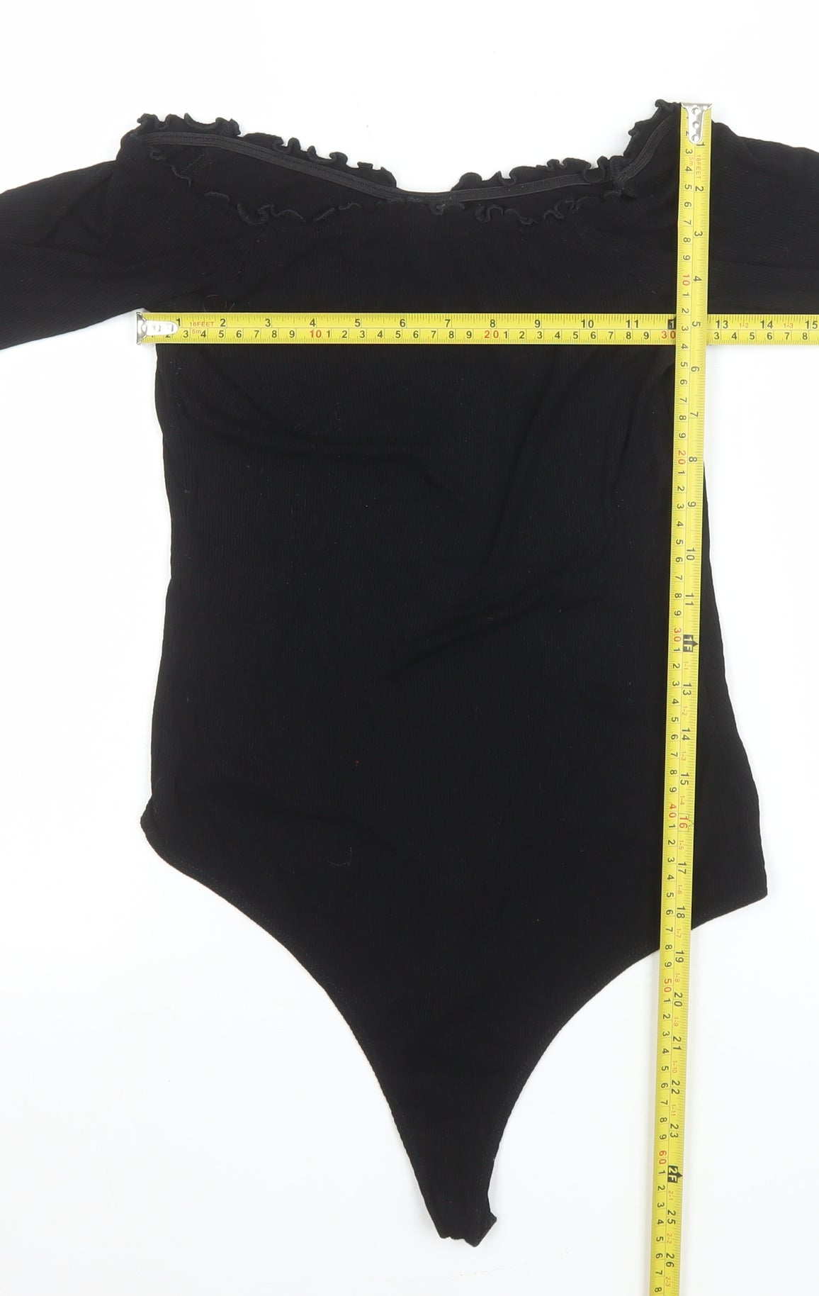 ASOS Women’s Black Off Shoulder Long Sleeve Bodysuit UK 12