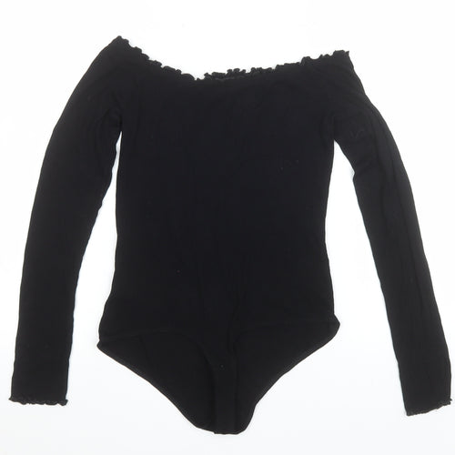 ASOS Women’s Black Off Shoulder Long Sleeve Bodysuit UK 12